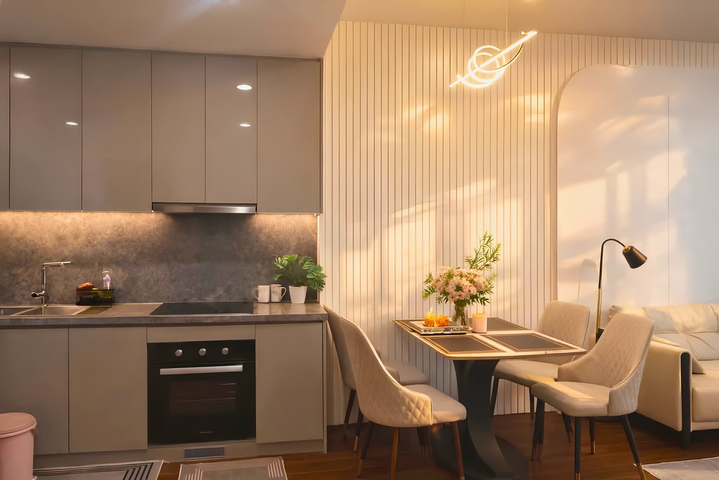 Kitchen & Dining Area — One Bedroom Apartment