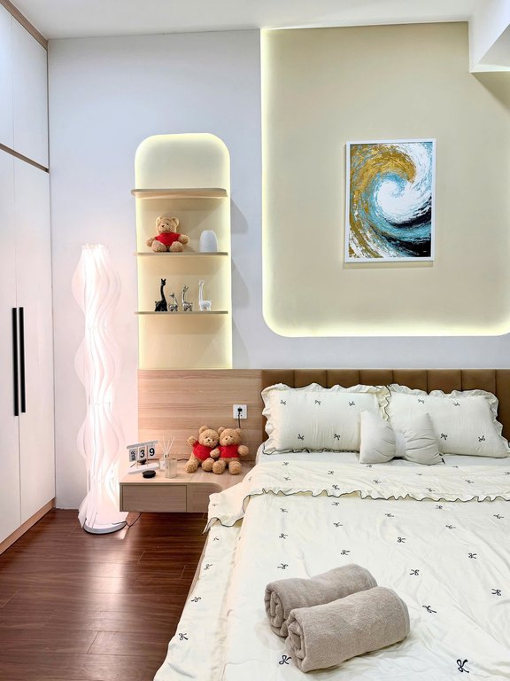 Bed & Storage — Studio Apartment